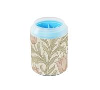 William Morris - Rondella portatile a forma di tulipani, con spazzola in silicone morbido, kit di pulizia per cani e gatti