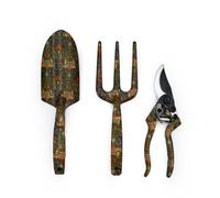 William Morris, set di attrezzi da giardino, con stampa a testa di serpente, include forchetta, cazzuola e cesoie, ergonomico, leggero ed elegante, per giardinieri