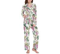 William Morris - Set pigiama da donna con colletto e glicine tropicale, William Morris - Glicine tropicale colorato, Medium