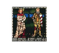 William Morris - Stampa artistica da parete su tela con re Artù e Sir Lancillotto 1862, poster per decorazione della stanza, 50,8 x 50,8 cm