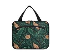 William Morris Style Shell Fish Fern Hanging Travel Makeup Organizer con gancio Designer Borsa da barba portatile per gli uomini per Essentials Donne Bagno bolsas para maquillaje, William Morris Style