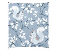 William Morris Style Squirrel Baby Blue Tenda da spiaggia pieghevole UPF50+, protezione leggera e portatile, include pala per sabbia, sacchi di sabbia, pali di stabilità per cortile e campeggio