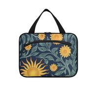 William Morris Sun Flower Dark Blue Yellow appeso kit da viaggio per gli uomini con gancio, designer chic per le donne viaggio bolso de para mujer L, William Morris sole fiore blu scuro giallo