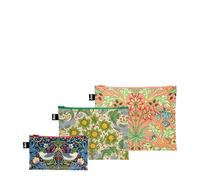 William Morris - Tasche con zip riciclate, verde/arancione/blu, valigetta cosmetica, verde/arancione/blu, L, valigetta cosmetica, Verde/Arancione/Blu, L, Valigetta cosmetica