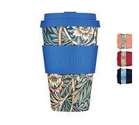 William Morris - Tazza da caffè riutilizzabile, ecologica, 100% a base vegetale, 400 ml, senza melamina e biodegradabile, lavabile in lavastoviglie e adatta al microonde, motivo: giglio