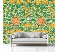William Morris Tulip 3D Carta da Parati In Tessuti non Tessuti, 350 x 256 cm Murali Fotomurale Decorazione Murale Soggiorno Camera da Letto Cameretta Dei Bambini
