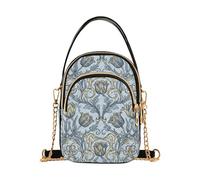 William Morris Tulips Blue Yellow Pattern trendy borse a tracolla da donna con multi tasche borsa a mano per moglie