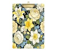 William Morris White Lily Peony Nursing School Appunti Impermeabile per Calcio Truck Driver Dimensioni 9 x 12.5 Tablas para escribir Gold Hold