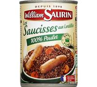 William Saurin Salsiccia con lenticchie, 100% pollo, 420 g