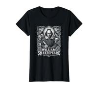William Shakespeare Il palcoscenico è Sangue Classico Maglietta con Stampa Grafica Economica, Donna, Nero, XL