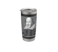 William Shakespeare Ritratto Teatro Scrittore Storico Bicchiere termico in acciaio inox doppia parete