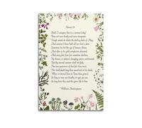 William Shakespeare - Stampa artistica da parete su tela, motivo: Sonetto 18, per soggiorno e camera da letto, 20 x 30 cm