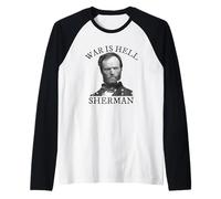 William Tecumseh Sherman Civil War History Citazione Maglia con Maniche Raglan