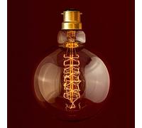 William & Watson Lampadina Edison B22 vintage XL - M Globe a spirale, attacco a baionetta 40 W (G95)