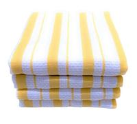 Williams Sonoma - Strofinacci da cucina classici a righe, set da 4 (giallo limone)