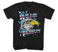 Willie Nelson - Eagle Chrome Vintage - American Classics - Black Adult Short Sle