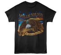 Willie Nelson - Fulmine Aquila - Licenza Ufficiale - Nero Solido Stampa Frontale