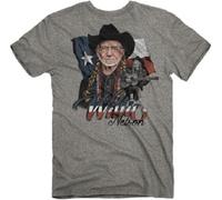 Willie Nelson Matita Uomo T-Shirt Paese Rock Cantante Bandiera American Per 8859