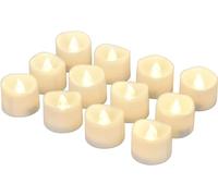 Willingood, 12 candele a LED, senza fiamma, con funzione timer e modalità automatica: 6 ore accese e 18 ore spento; luce calda, 3,2 x 3,6 cm