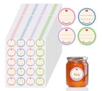 Willingood 600 Pezzi Etichette Autoadesive per Marmellate, 4 Colori, Adesivi Decorativi, Ø 38 mm, Rotonde, Rimovibili, per Scrivere Barattoli di Conserve, Etichette per Spezie, Casalinghe, Ufficio