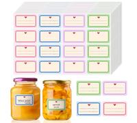 Willingood Etichette autoadesive per marmellate, 608 pezzi, etichette colorate per nome, 30 x 50 mm, adesivi decorativi da scrivere, per bicchieri, marmellate, bottiglie, sacchetti adesivi