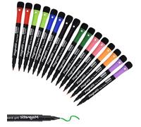 Willingood Pennarello magnetico per lavagna bianca, 16 pezzi, con spugna, inodore, lavabile, con gomma, per casa, scuola, ufficio, 8 colori, punta tonda, 1-2 mm