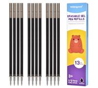 Willingood Refill per Penna Gel Cancellabile,compatibili con Legami,12 Pezzi, Nero, Altezza 13 cm, Inchiostro Termosensibile, Punta 0,7 mm, Particolarmente adatto per la scuola e la vita quotidiana