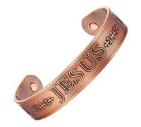 Willis Judd Jesus - Braccialetto da uomo in puro rame, magnetico, regolabile