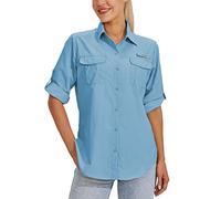 WILLIT Camicia da donna UPF 50+, maglietta a maniche lunghe, funzionale, Safari Angel SPF, ad asciugatura rapida, per escursioni, attività all'aria aperta, Azzurro, XL