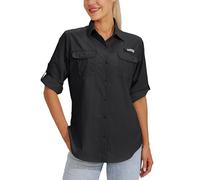WILLIT Camicia da donna UPF 50+, maglietta a maniche lunghe, funzionale, Safari Angel SPF, ad asciugatura rapida, per escursioni, attività all'aria aperta, Nero , XS
