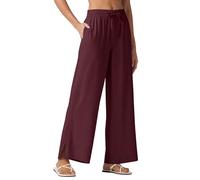 WILLIT Palazzo, pantaloni estivi da donna, per il tempo libero, eleganti, leggeri, UPF 50, asciugatura rapida con tasche da 29", 31", rosso vivo, XL
