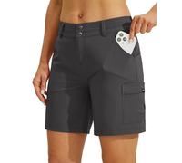 Willit Pantaloni corti da golf da donna, ad asciugatura rapida, sportivi, elasticizzati, casual, estivi, da trekking, per attività all'aperto, leggeri, con tasche, 7", grigio scuro, 42/US10