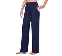 WILLIT Pantaloni da yoga da donna, a gamba larga, elasticizzati, a vita alta, controllo della pancia, per il tempo libero, lavoro, casual, con tasche