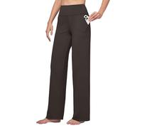 WILLIT Pantaloni da yoga da donna, a gamba larga, elasticizzati, a vita alta, controllo della pancia, per il tempo libero, lavoro, casual, con tasche
