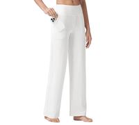 WILLIT Pantaloni da yoga da donna, a gamba larga, elasticizzati, a vita alta, controllo della pancia, per il tempo libero, lavoro, casual, con tasche