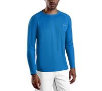 WILLIT Rashguard - Maglietta a maniche lunghe, funzionale per nuoto, surf, pesca, escursionismo, traspirante, ad asciugatura rapida, protezione solare, blu zaffiro, M