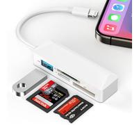 WILLMLEGED Lettore di schede di memoria, adattatore 4 in 1 da Lightning a SD/Micro SD/MS, USB 3.0 OTG, Plug and Play, per iPhone 14/13/12/11/XS/XR/X/8/8 Plus/7/7 Plus, iPad Pro/Air/Mini