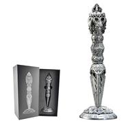 Willmove, Dadi a forma di bacchetta magica per DND Dungeons and Dragons, 7 dadi in metallo da 17,8 cm con elica per D20 D12 D10 D8 D6 D4 D% Dadi del diavolo, collezione Goblin per penna RPG (Argento
