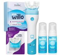 Willo BrushBot - Starter kit per bambini a forma di U, spazzolino automatico per bambini, timer da 2 minuti, connettività con app, setole morbide, ricaricabile, rimozione della placca, senza bolle