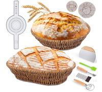 WILLONG Cestini Pane Lievitazione, Cestino per Pane Rotondo 25 cm e Cestino per Pane Ovale 23 cm, Cestini Pane Lievitazione, Adatto a Panettieri Professionisti e Amanti Della Pasticceria