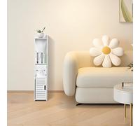 Willonin Mobile da bagno a colonna armadio alto mobile - piccolo mobile portaoggetti per WC, bianco (20 x 20 x 80 cm, a)