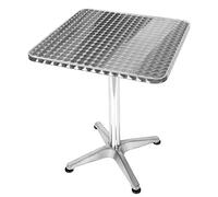 Willonin Tavolo alto da bar su piedistallo pieghevole - 60 x 60 x 70/110 cm - Regolazione in altezza - in alluminio - Mangia in piedi - Mobile terrazza giardino soggiorno cucina bistrot birreria