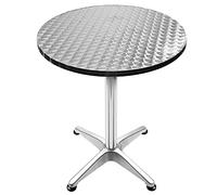 Willonin Tavolo alto da bar su piedistallo pieghevole - 60 x 60 x 70/110 cm - Regolazione in altezza - in alluminio - Mangia in piedi - Mobile terrazza giardino soggiorno cucina bistro birreria (onda)
