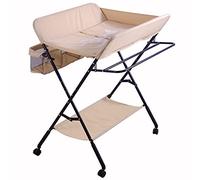 Willonin Tavolo per pannolini pieghevole e portatile, tavolo per allattamento, cura dei pannolini, cura del bambino, mobile, motivo giraffa, 80 x 66 x 98 cm, albicocca