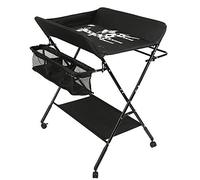 Willonin Tavolo per pannolini pieghevole e portatile, tavolo per allattamento, cura dei pannolini, cura del bambino, mobile, motivo giraffa, 80 x 66 x 98 cm, nero