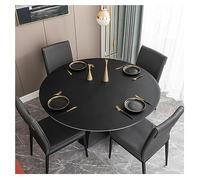 Willove Tovaglia da Esterno in Pelle per Tavolo Rotondo, Tovaglia Antimacchia Impermeabile Anti-olio Antiscivolo Tappetino Proteggi Tavolo da Pranzo, Copritavolo Rotondo in Ecopelle, (100 cm,Black)