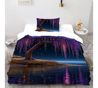 Willow alberos by The Lake Set Di Biancheria Da Letto Artee Copripiumino 2 Pezzi Comfort in Cotone Per Coppia Adulti Doppia Con Cerniera Single(135x200cm)