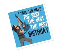 Willow Gifts Biglietto quadrato «Wishing You The Best Birthday», testo della canzone dei Foo Rock Roll Music Fighters, divertente, vuoto/messaggio personalizzato (messaggio vuoto)