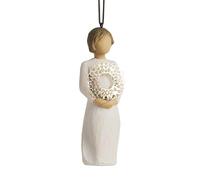 Willow Tree 2024 Ornament, Welcome Joy, Golden Wreath, Sculpted Hand-Painted Figure