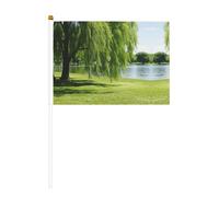 Willow Tree bandiere sventolanti su entrambi i lati e mini bandiere bastone, adatte per decorazioni per feste e attività di squadra